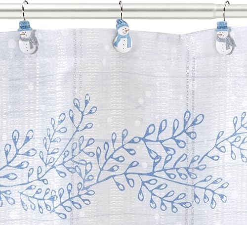 Miniatura 4 de Avanti Linens - Ganchos para cortina de ducha, decoración de baño navideño, juego de 12 (colección Frost Friends)