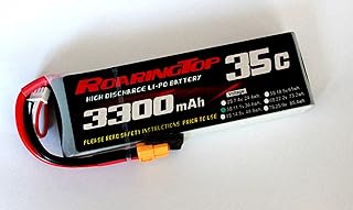 RoaringTop LiPo Battery Pack 35C 3300mAh 3S 11.1V with XT60 Plug for RC Car Boat Truck Heli Airplane