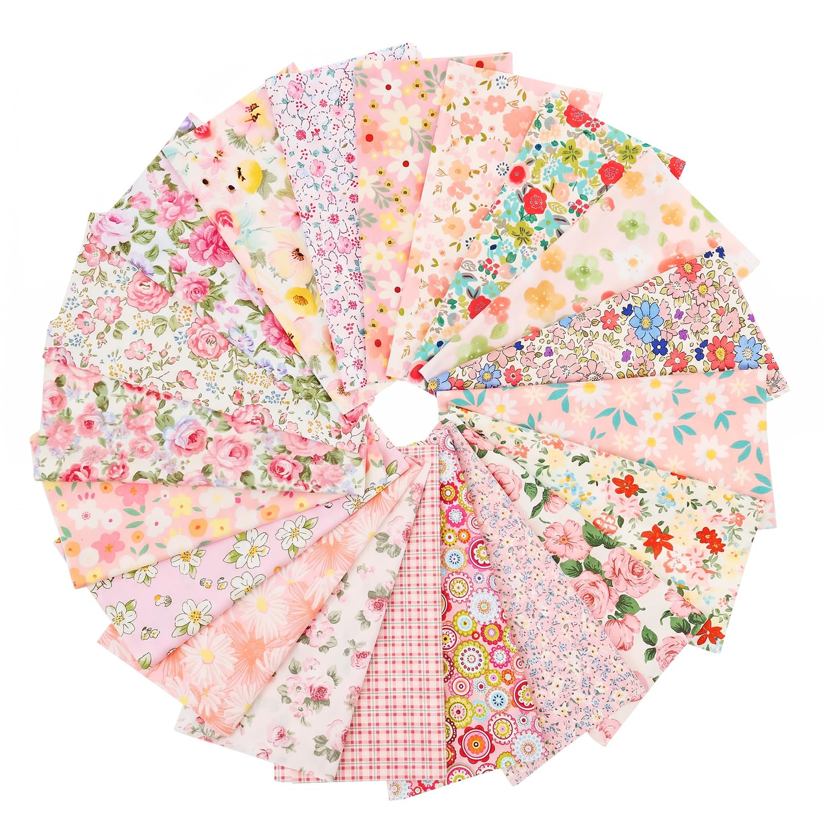 40Pcs Cotton Fabric Squares 25x25cm, Fat Quarters Fabric Bundles for Sewing, Quilting and DIY Crafts, Precut Quilting Cotton Bundles for Making Patchwork Quilts, Throw Pillows and Present Wrapping