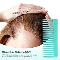 Vista 42 de Patelai Wide Tooth Comb Large Hair Detangling Comb for Curly, Wet Dry Hair, No Handle Detangler Accessories(White, Cyan)