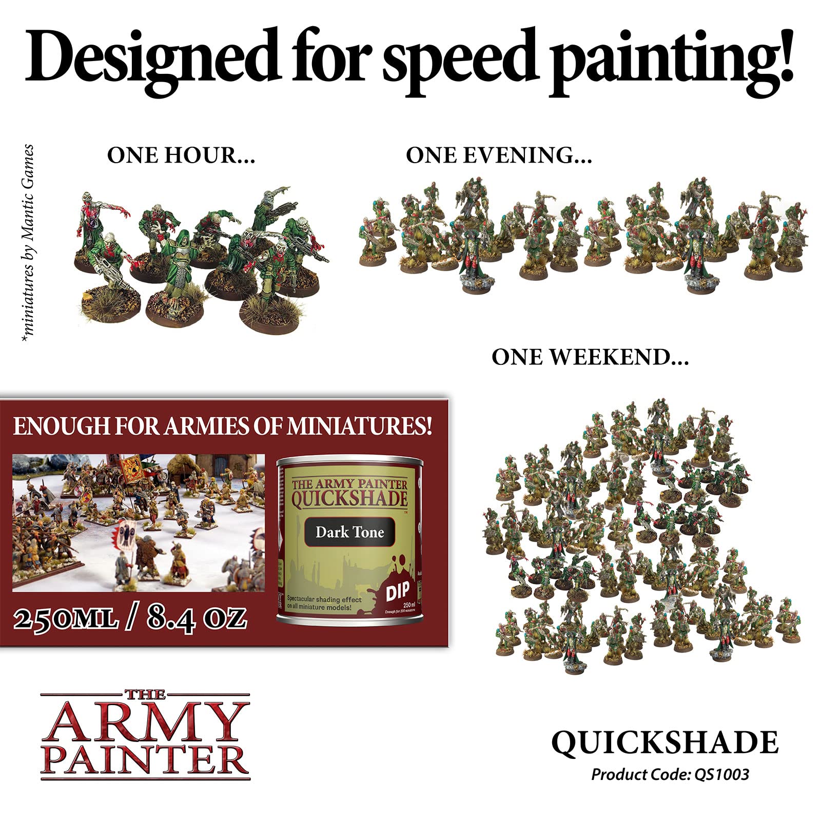 The Army Painter Quick Shade Dip, Tono scuro, 250ml