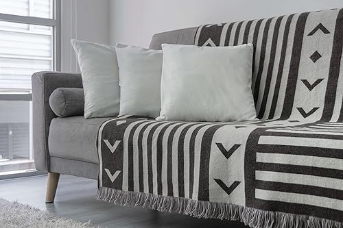 Miniatura 3 de Manta tejida bohemia de granja  Estilo decorativo azteca occidental moderno  Uso para sofá, exteriores, interiores, dormitorio, a rayas, estética y