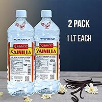Vista 2 de Extracto de vainilla pura Danncy de México, transparente, 2 botellas de 33 oz cada una, botella de plástico, lote sellado