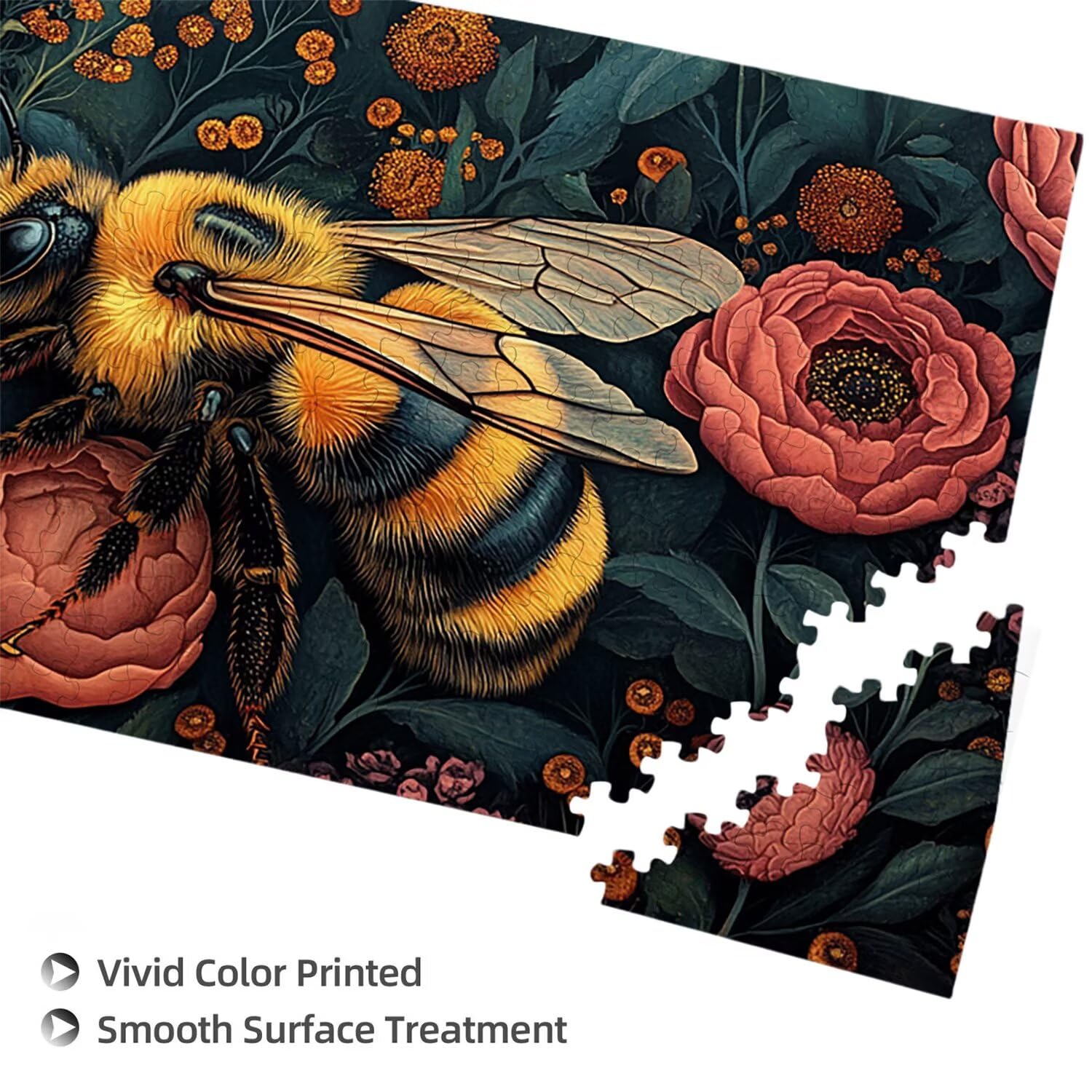Puzzle dla dorosłych 1692 sztuk, kwiaty pszczół puzzle, trudne, wyzwanie, puzzle idealnie pasują, napis na plecach, bez pudru, prezent dla seniorów (179 x 31 cm) v716