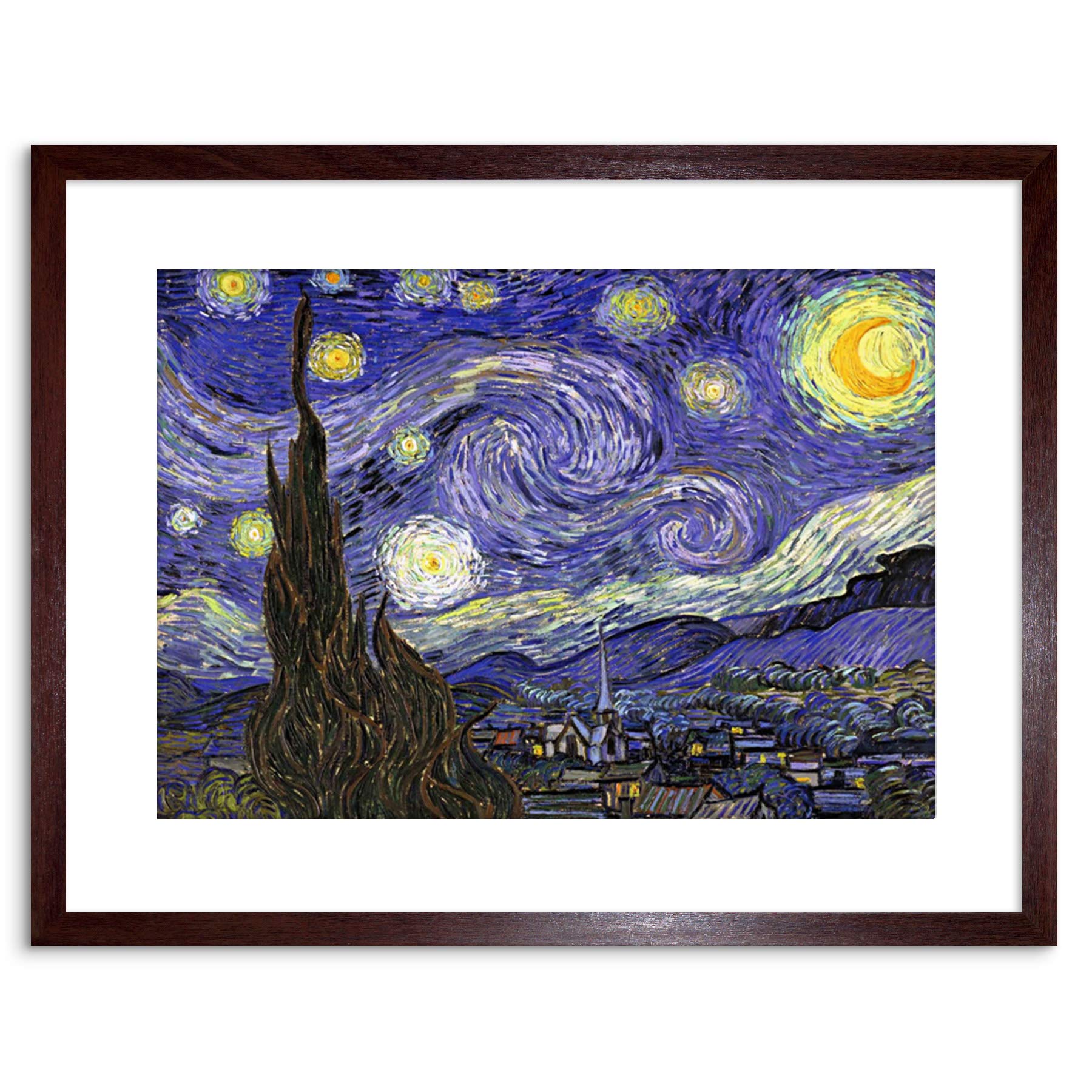 Wee Blue Coo 9x7 '' VINCENT VAN GOGH STARRY NIGHT OLD MASTER FRAMED ART PRINT F97X1627