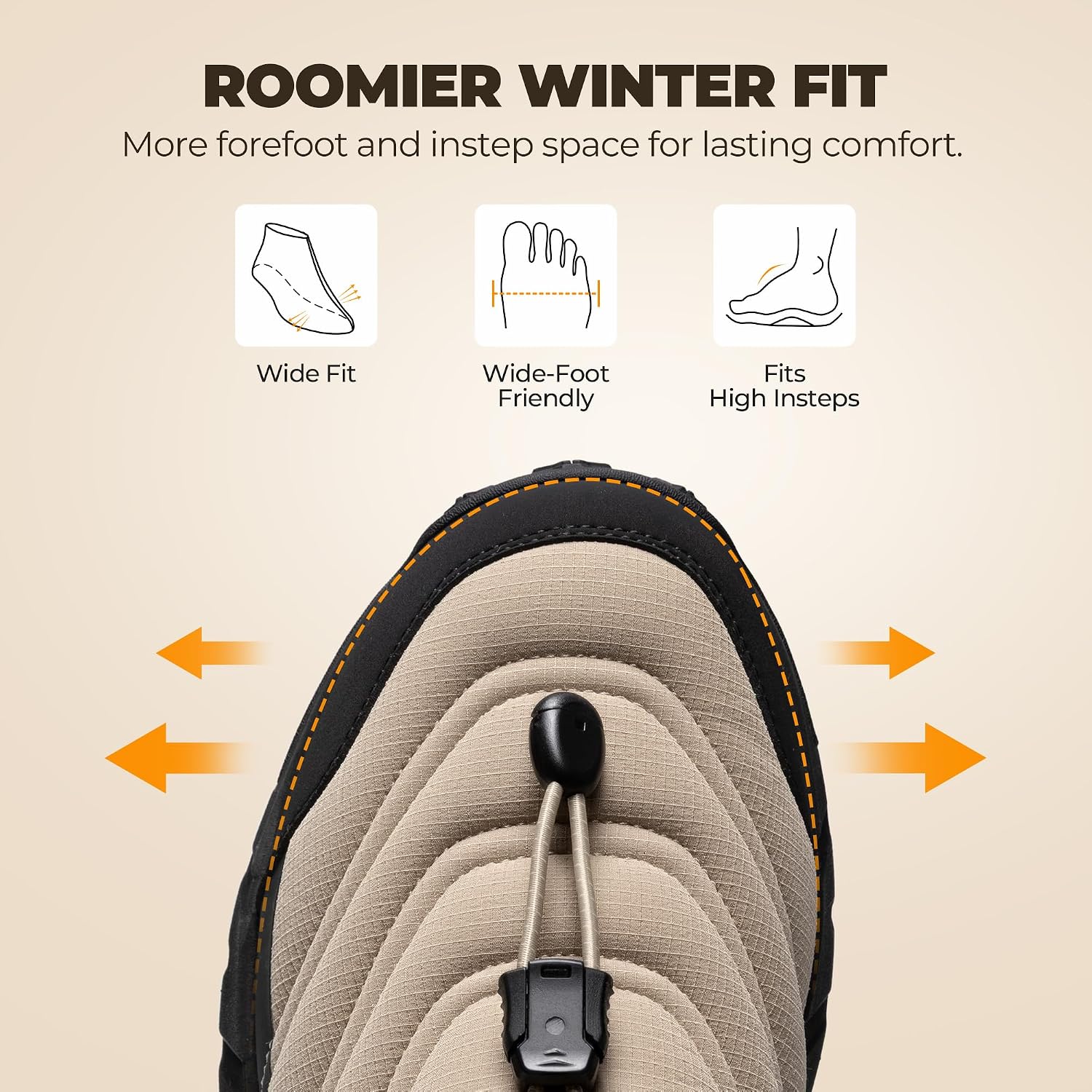 NORTIV 8 Men's Wide Winter Boots Insulated Slip on Snow Boots