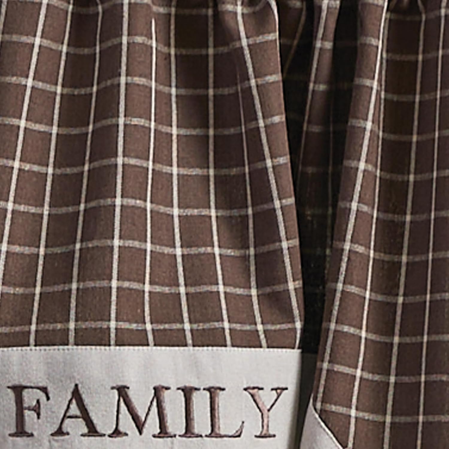 Park Designs Family Swags Pair 72" x 36", Brown Plaid Swag Curtain Set for Traditional Country Window Decor and Farmhouse Room Decorating