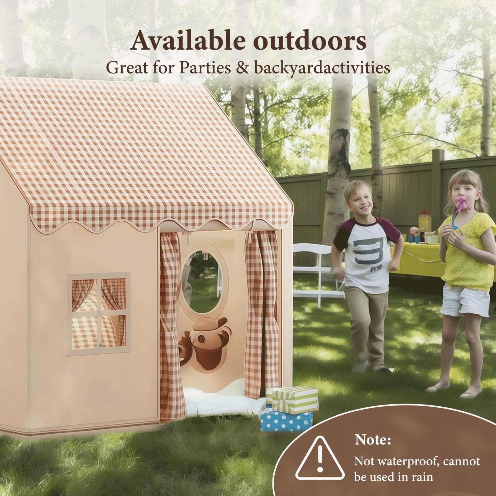 Kinderzelt,Spielhaus, Kinderzelt Indoor,Spielzelt Kinder,Zelt Kinderzimmer,Mädchen Haus HöHle Bauen, Kinderhaus Tent für Kids (Neutralen Farben)