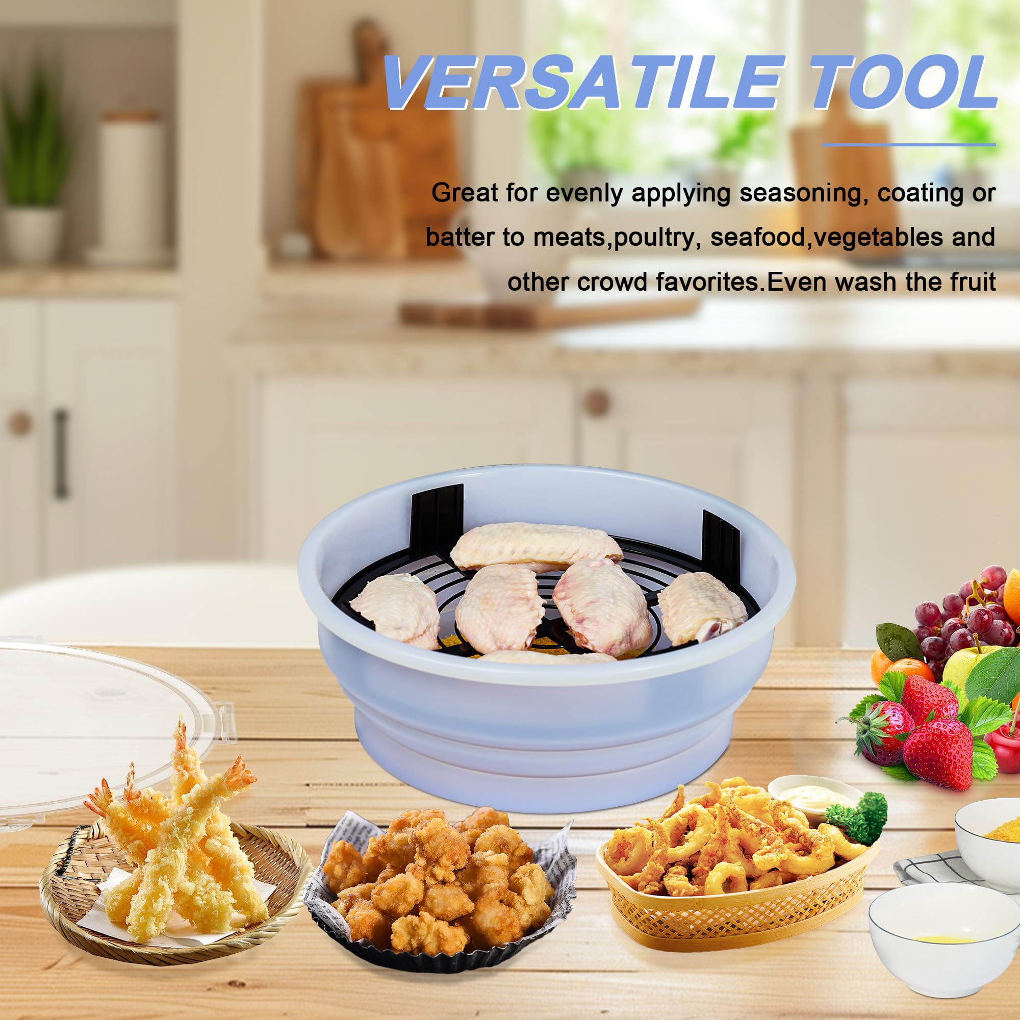 Collapsible Batter Bowl - Light Blue -5