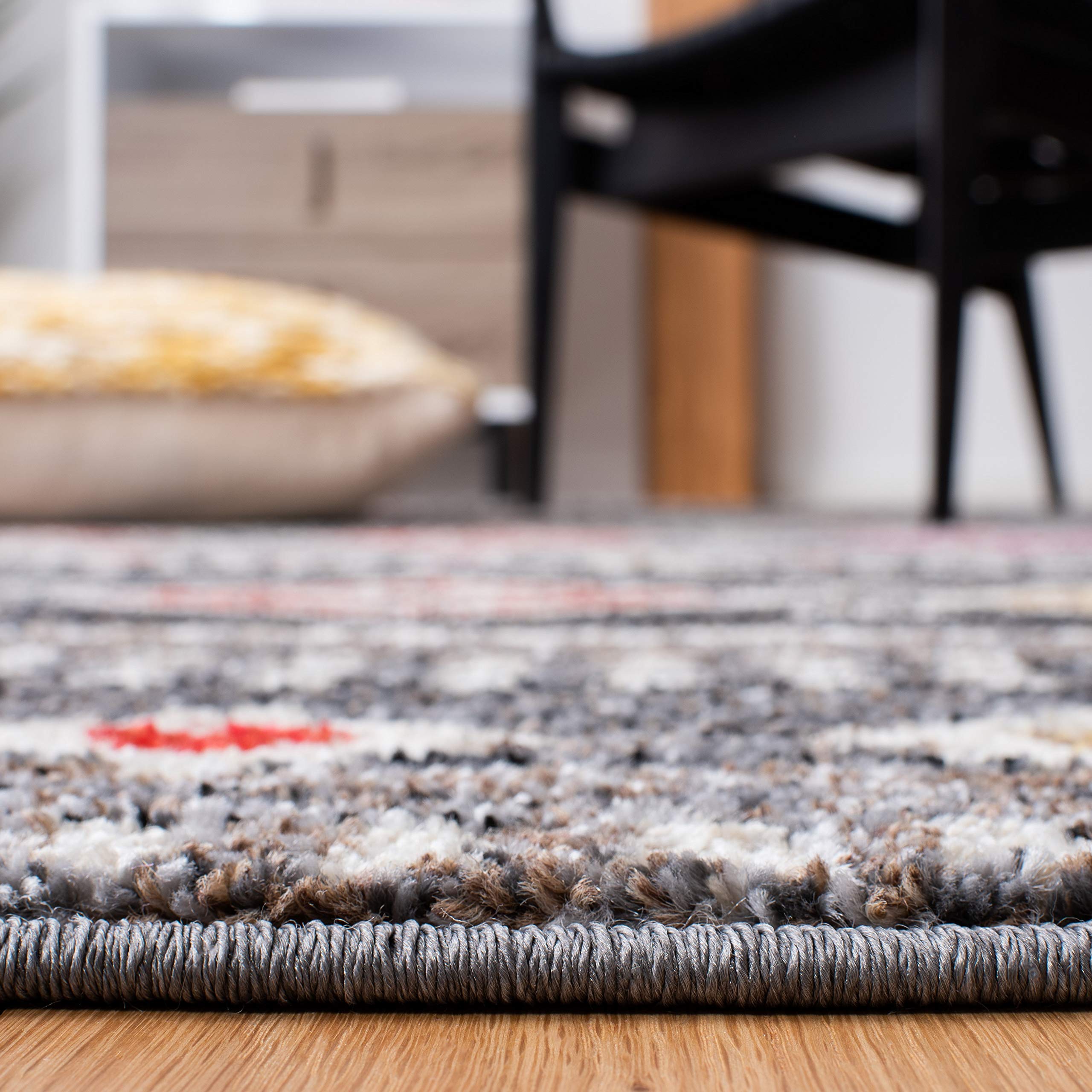 Safavieh Global Indoor Woven Rectangle Area Rug, Adirondack Collection, ADR276, in Grey / Ivory - Image 4
