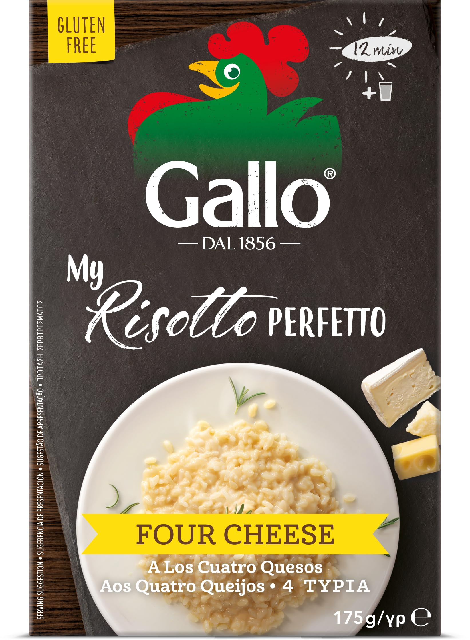 Riso Gallo My Risotto Perfetto Vegetarian Four Cheese, 175 g (Pack of 6)