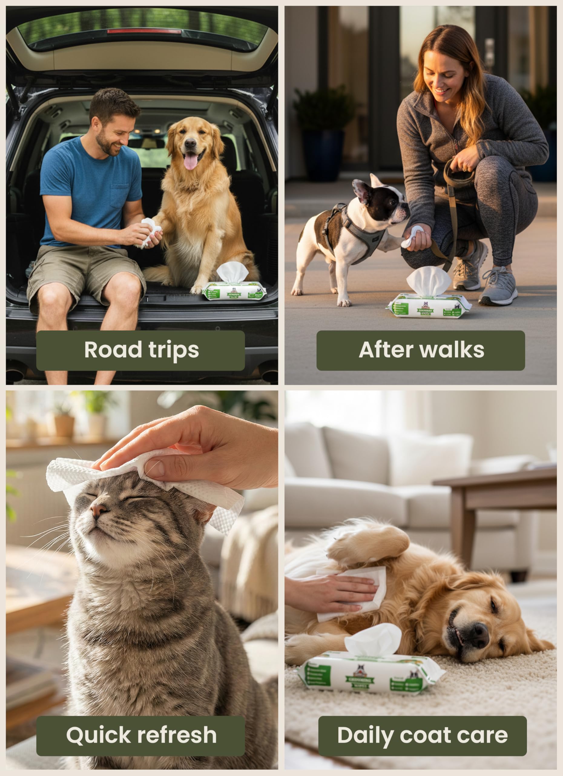 Pogi’s Dog Grooming Wipes – Hypoallergenic Pet Wipes for Paws, Body & Butt – Cleaning & Hydrating, Fragrance Free, 100-Count - image 4