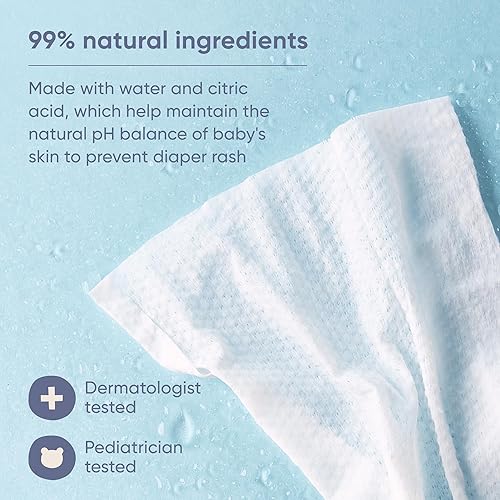 Miniatura 5 de Toallitas orgánicas sensibles para bebés, hipoalergénicas, calmantes para la piel sensible, sin fragancia, sin químicos, sin alcohol, aceite de aloe