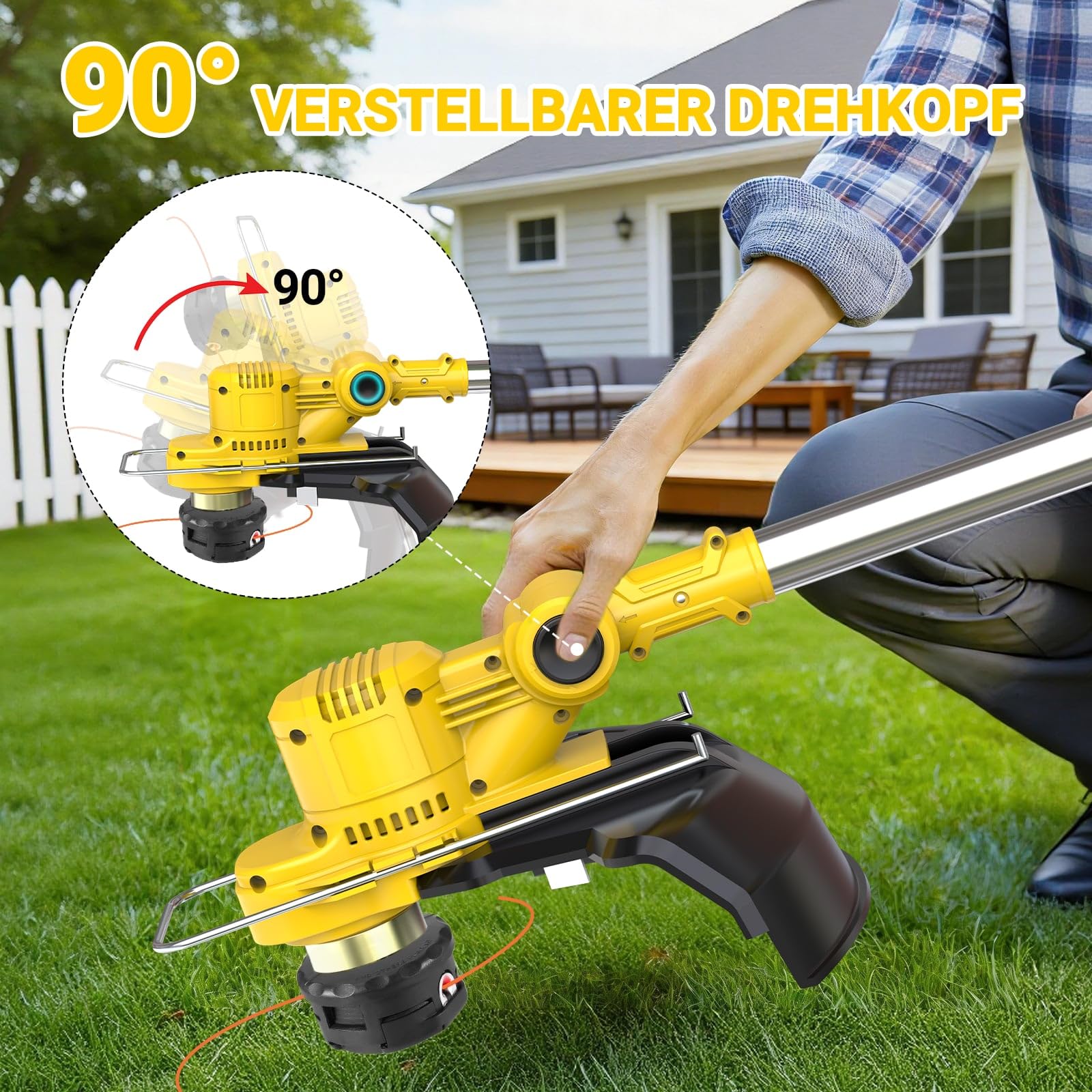 Desbrozadora con batería para baterías Makita, desbrozadora con batería de 21 V, desbrozadora con cepillo para malas hierbas, incluye 2 baterías de 4,0 Ah y cargador, motor sin escobillas de 750 W
