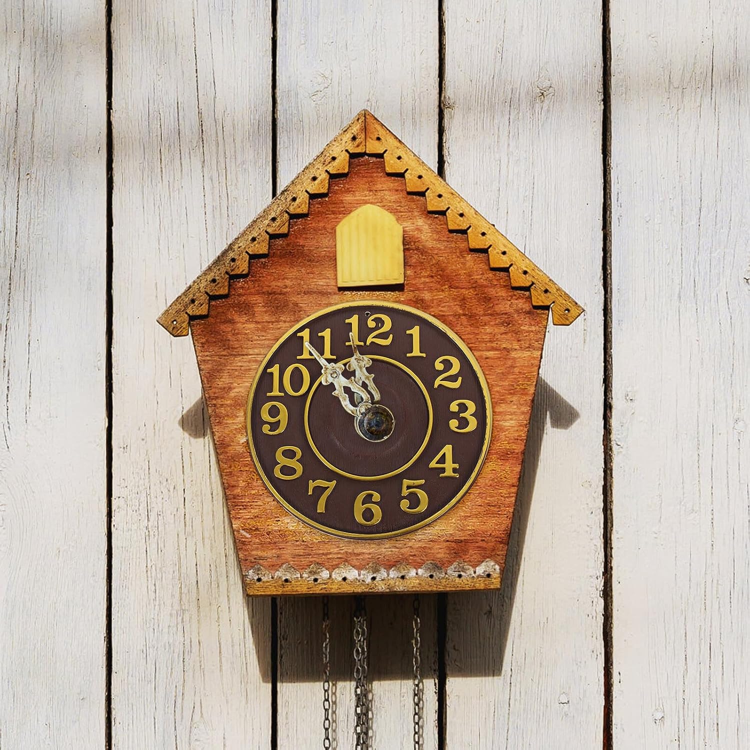 Antique Cuckoo Clock Movement with Arabic Numeral Dial Vintage Bird Pendulum Wall Clock Part for Living Room Bedroom Office Décor