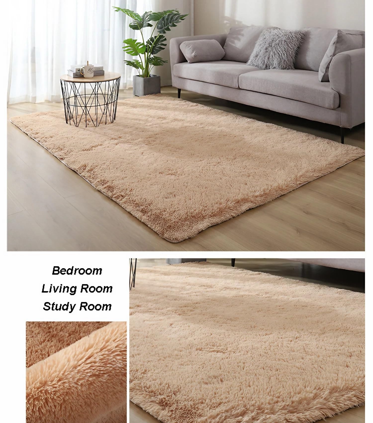 Tapis Salon à Poils Longs Shaggy, Moelleux et Doux, Tapis Moderne Antidérapant pour Chambre, Couloir, Lavable, Grand Tapis de Décoration Intérieure(P,160 x 230 cm)