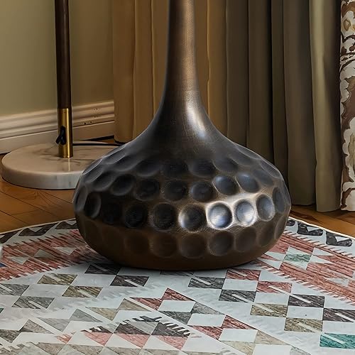 Miniatura 8 de Mesa auxiliar, mesa de centro moderna, mesa decorativa de hierro con pedestal de metal para sala de estar, dormitorio, balcón, oficina,