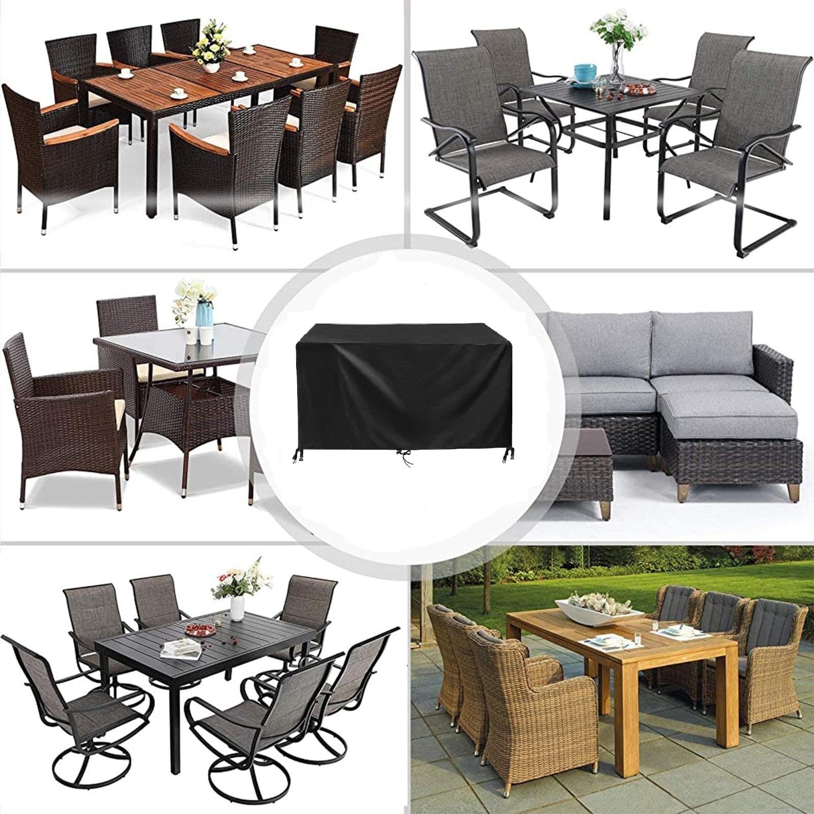vidaXL Tuinmeubelhoes 4-Persoons Poly Rattan Meubelhoes Tuinmeubel Tuinhoes