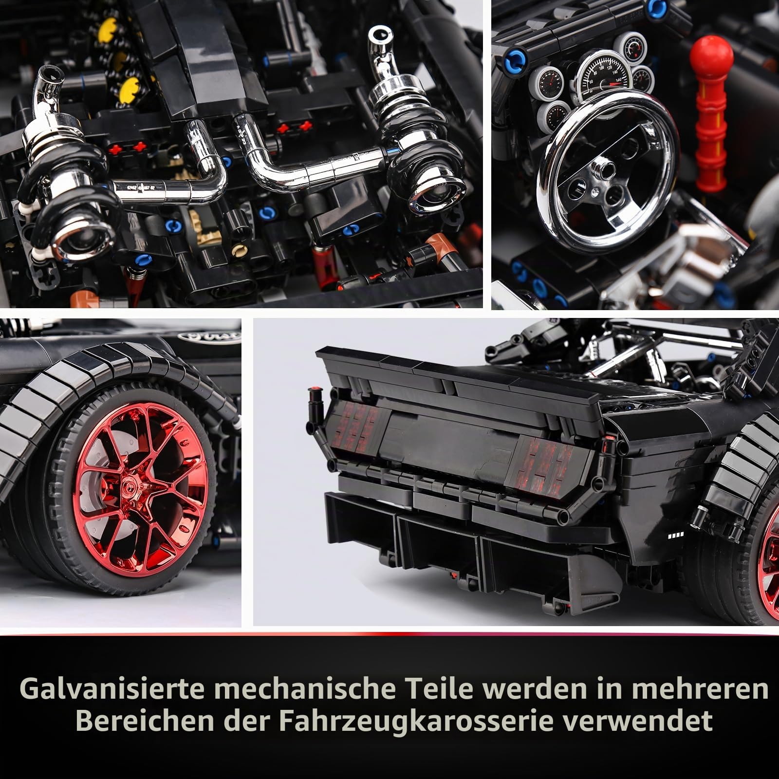 Mould King 13108 Sportwagen Modell, 3201 Teile Statische Version Auto Bausatz Konstruktion, Supercar Bausteine für Erwachsene und Jugendliche ab 14 Jahre (Kein Motor)