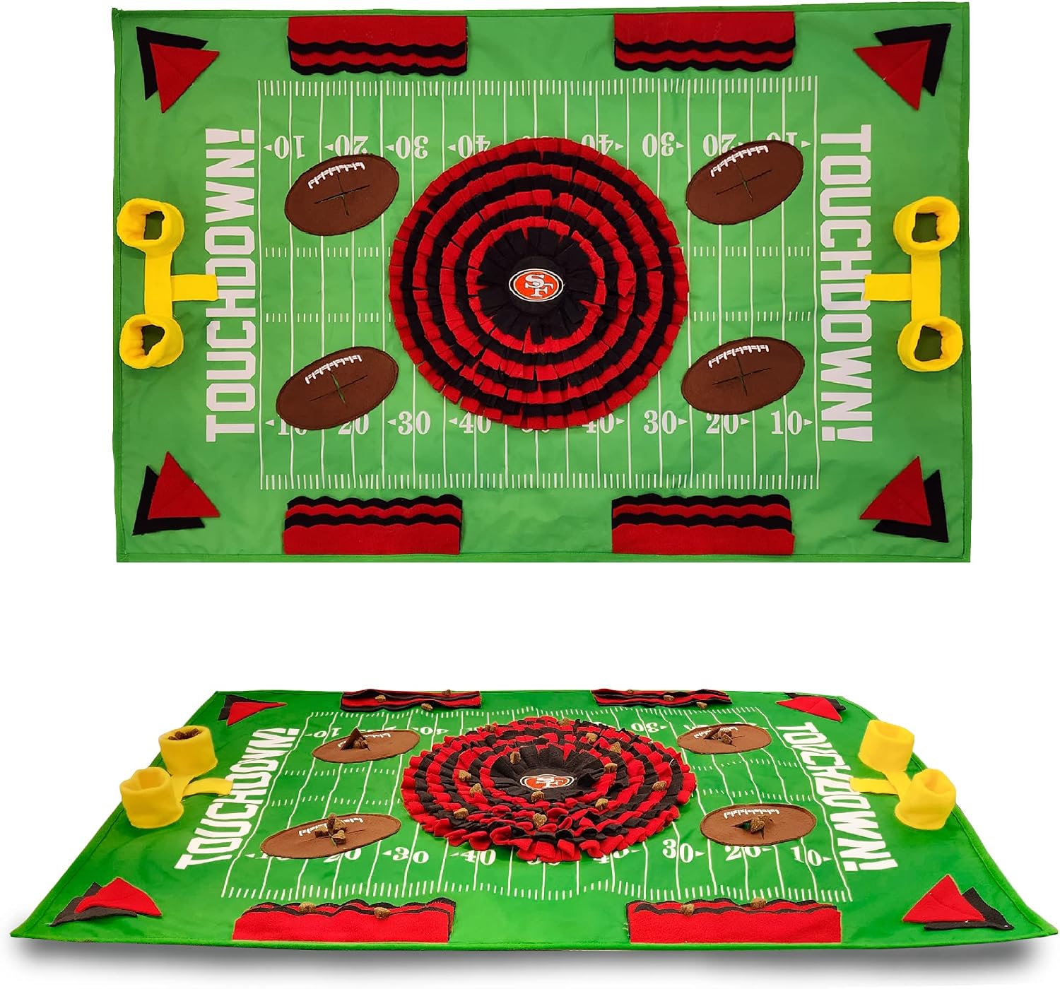 NFL San Francisco 49ers Dog Snuffle Mat – Interactive Pet Slow Feeder, Football Field Design Food Puzzle Toy for Dogs & Cats, Foraging Activity Mat for Smarter Feeding