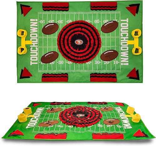 Vista 19 de NFL Kansas City Chiefs - Tapete de olfato para perros, comedero lento interactivo para mascotas, diseño de campo de fútbol, juguete de rompecabezas