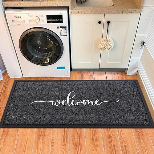 Miniatura 6 de AAZZKANG Tapete de bienvenida grande de 48 x 18 pulgadas, antideslizante, para exteriores, ultra absorbe el barro, fácil de limpiar, tapete interior
