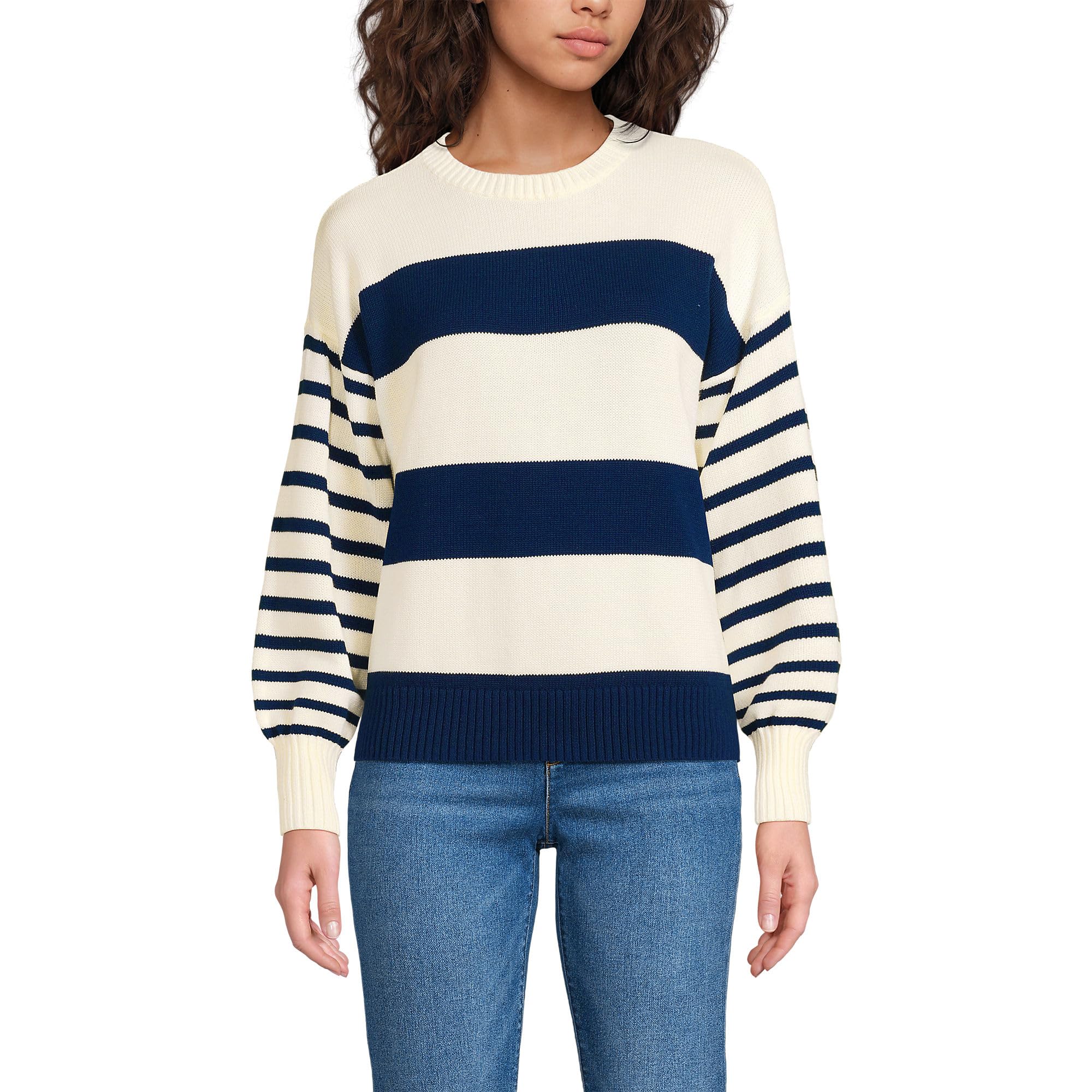 Lands End Womens Drifter Jersey Crewneck Sweater