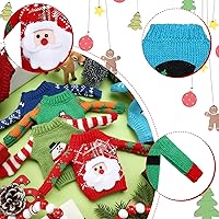 Vista 3 de Aoriher Juego de 9 piezas de accesorios de elfo de Navidad, ropa de elfo, suéter, ropa de punto, alce, árbol de Navidad, copo de nieve (estilo alce)