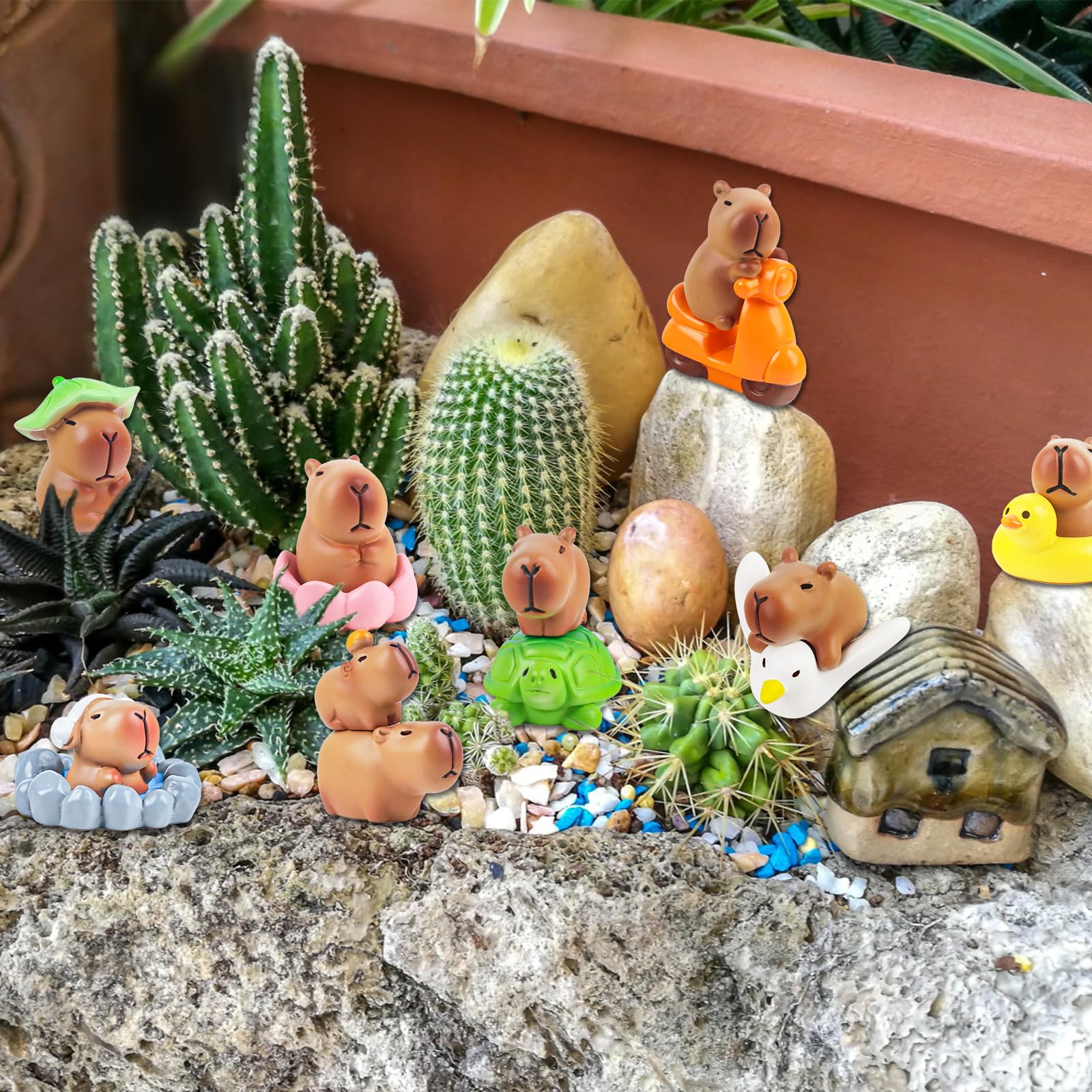 Figurine Capybara Tinoaly Lot De 20 Mini Figurines Capybara Miniatures