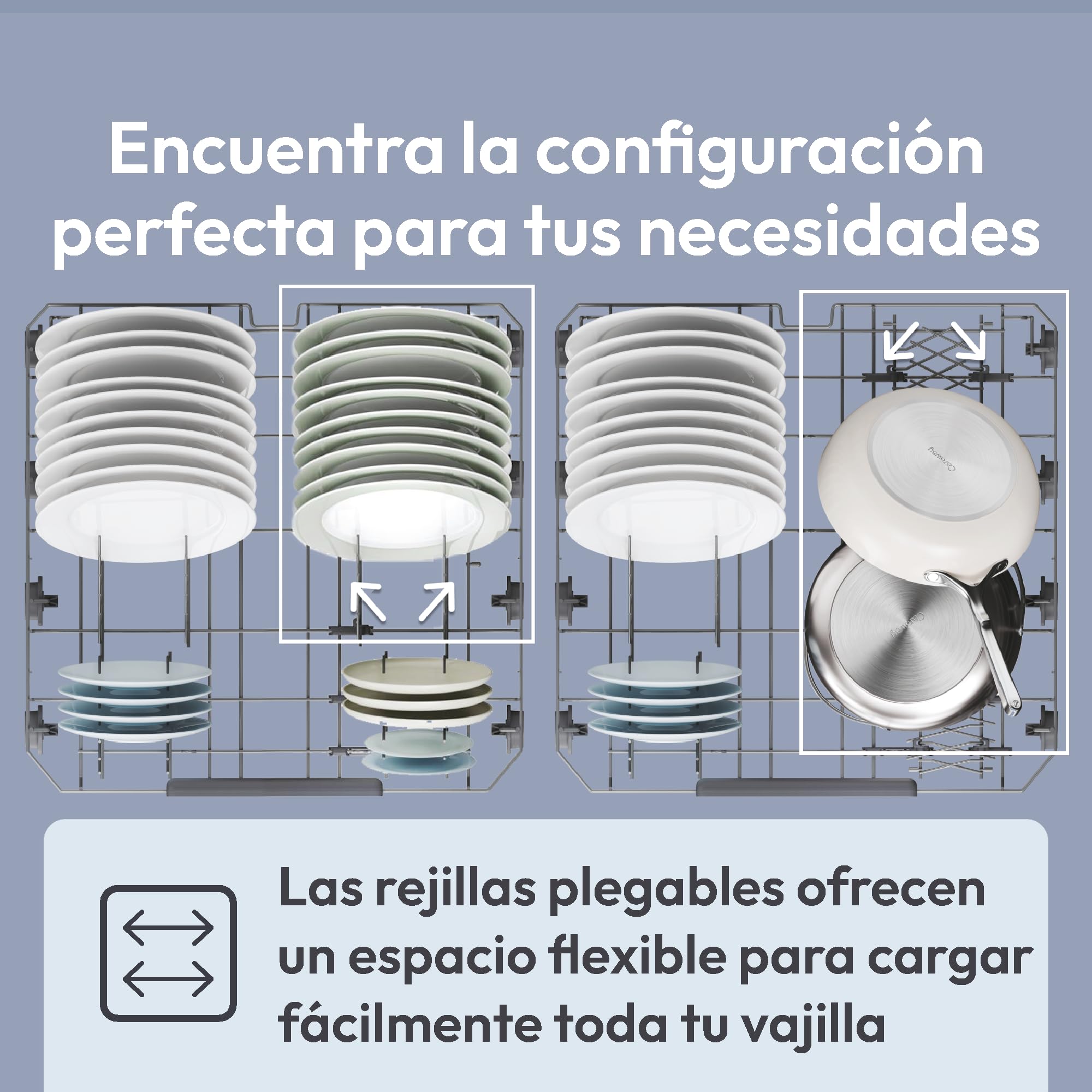 Candy Rapidò CF 3C7L1W Lavavajillas 60 CM, 13 Servicios, Wi-Fi, 5 Programas, Tercera Bandeja, Motor Inverter, Inicio Diferido 3-6-9 H, Indicador Sal y Abrillantador, 47DB, Blanco