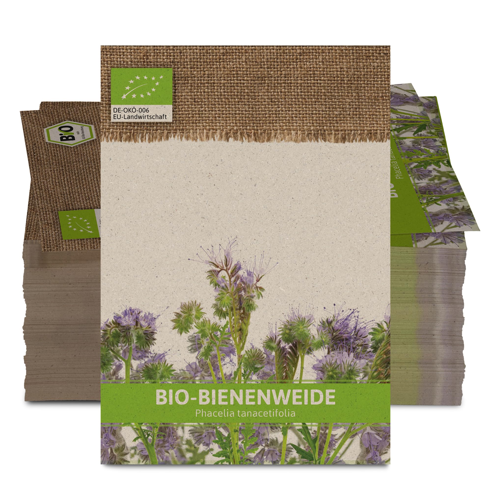 FLORTUS W5202-100x BIO Bienenweide für Werbezwecke (100 Tütchen) (BIO Phaceliasamen)