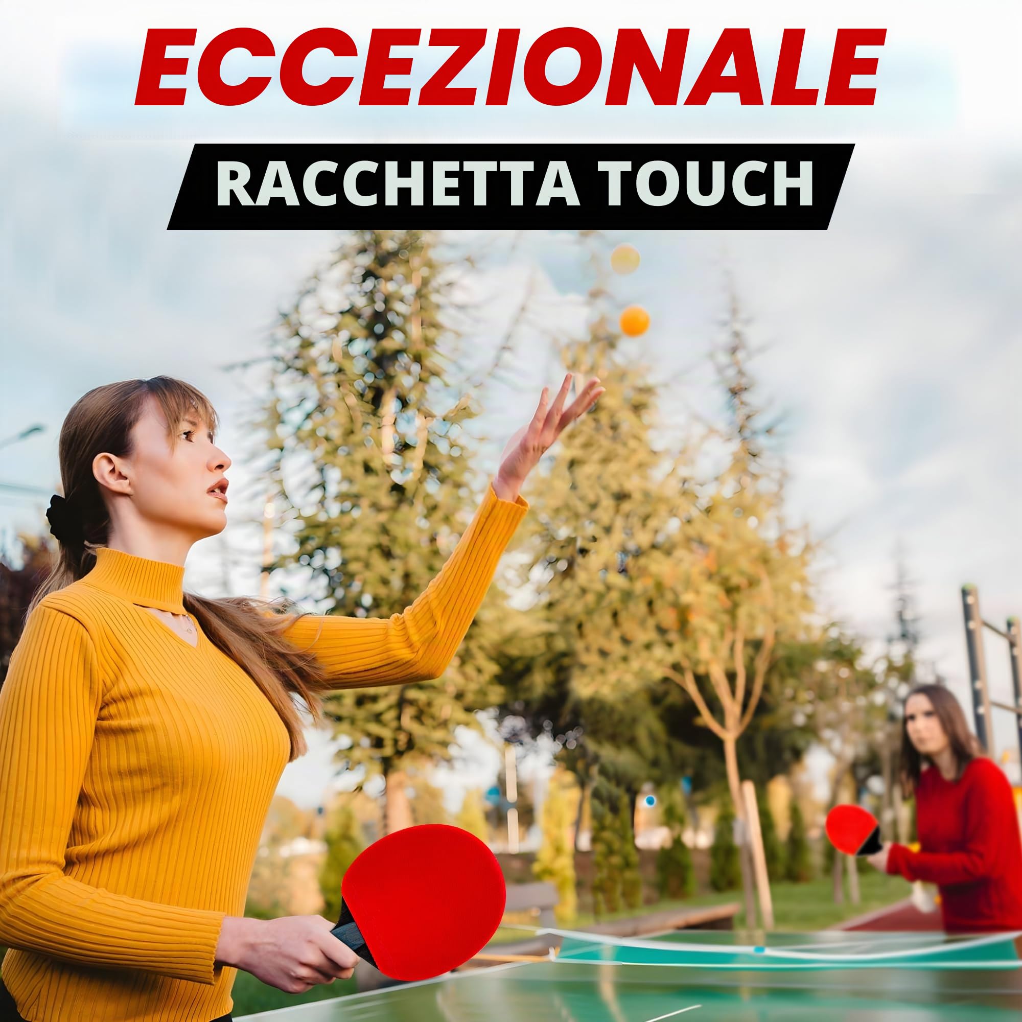 Racchette da ping pong Carbon Series | Intermedio - avanzato | Principiante e professionista | Custodia protettiva rinforzata | Allenamento e competizione