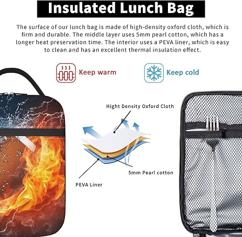 Miniatura 5 de Bolsa de almuerzo deportiva con pelota de fútbol americano para niños y niñas, reutilizable, aislada, portátil, para niños, escuela, hombres,