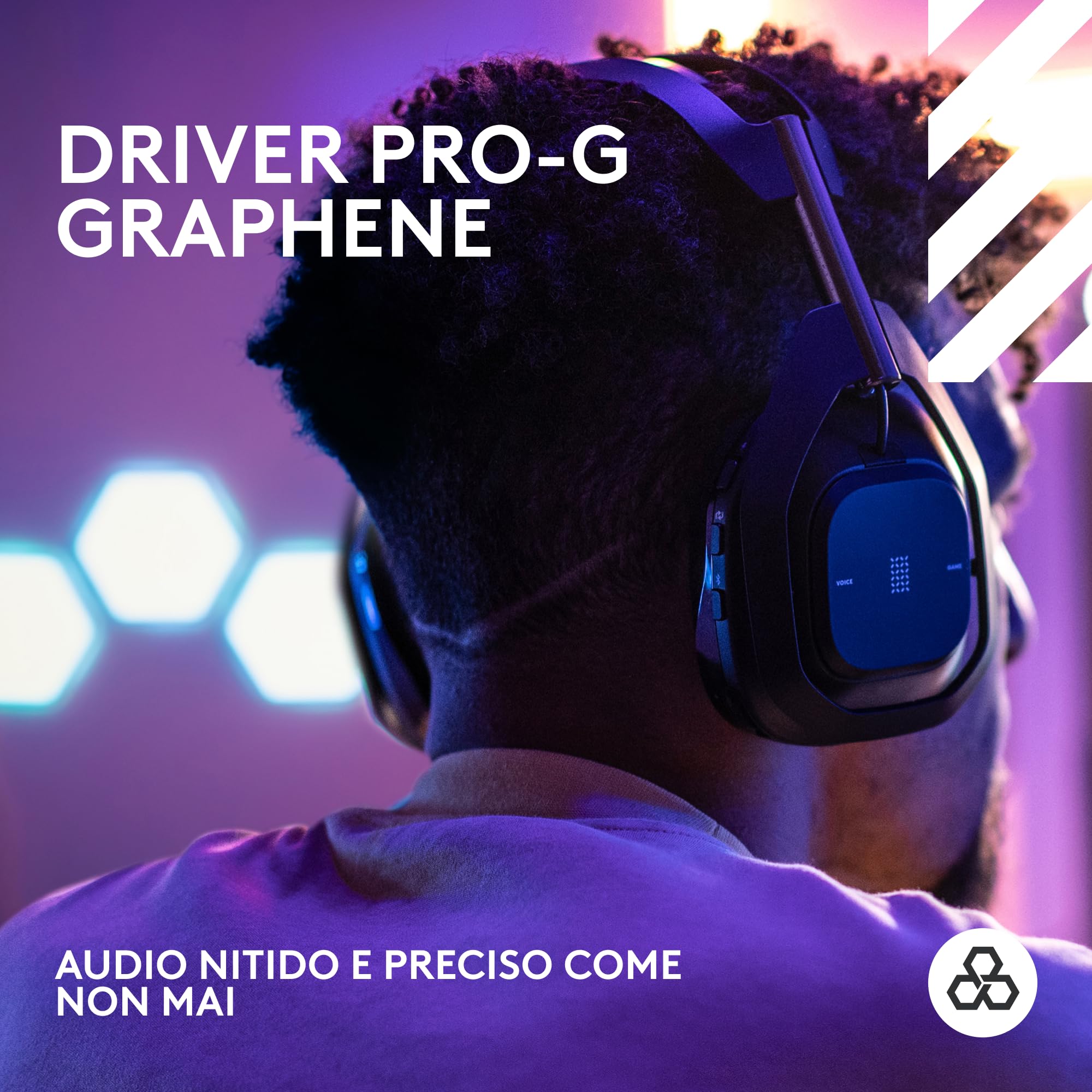 Logitech G Astro A50 X Cuffia con microfono gaming wireless LIGHTSPEED + base di ricarica, PRO-G GRAPHENE, PLAYSYNC su Xbox Series X|S, PS5, PC/Mac, Bluetooth, Passthru HDMI 2.1, Nero
