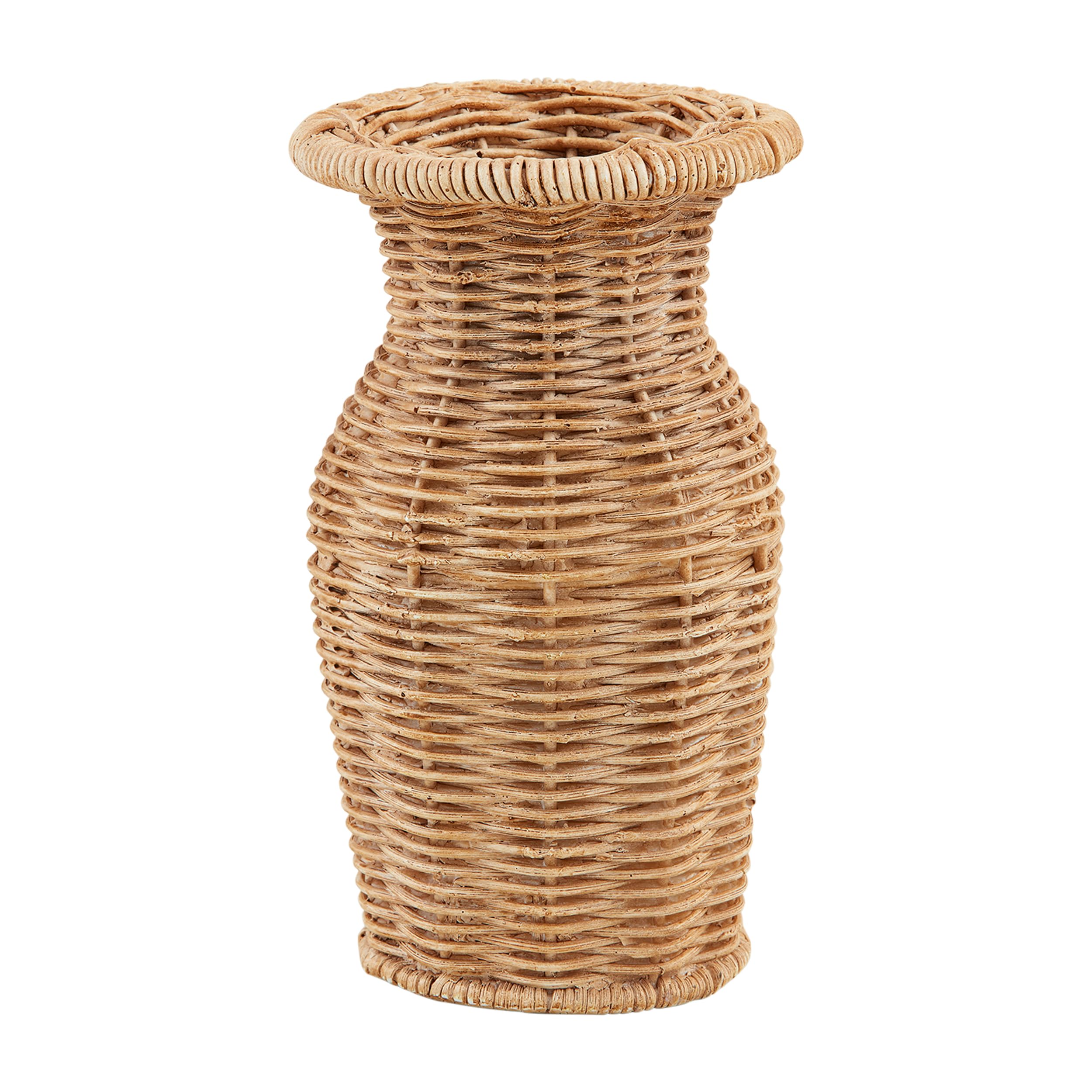 Mud Pie Skinny Resin Basket Weave Vase; 6 1/2" x 3 3/4" Dia