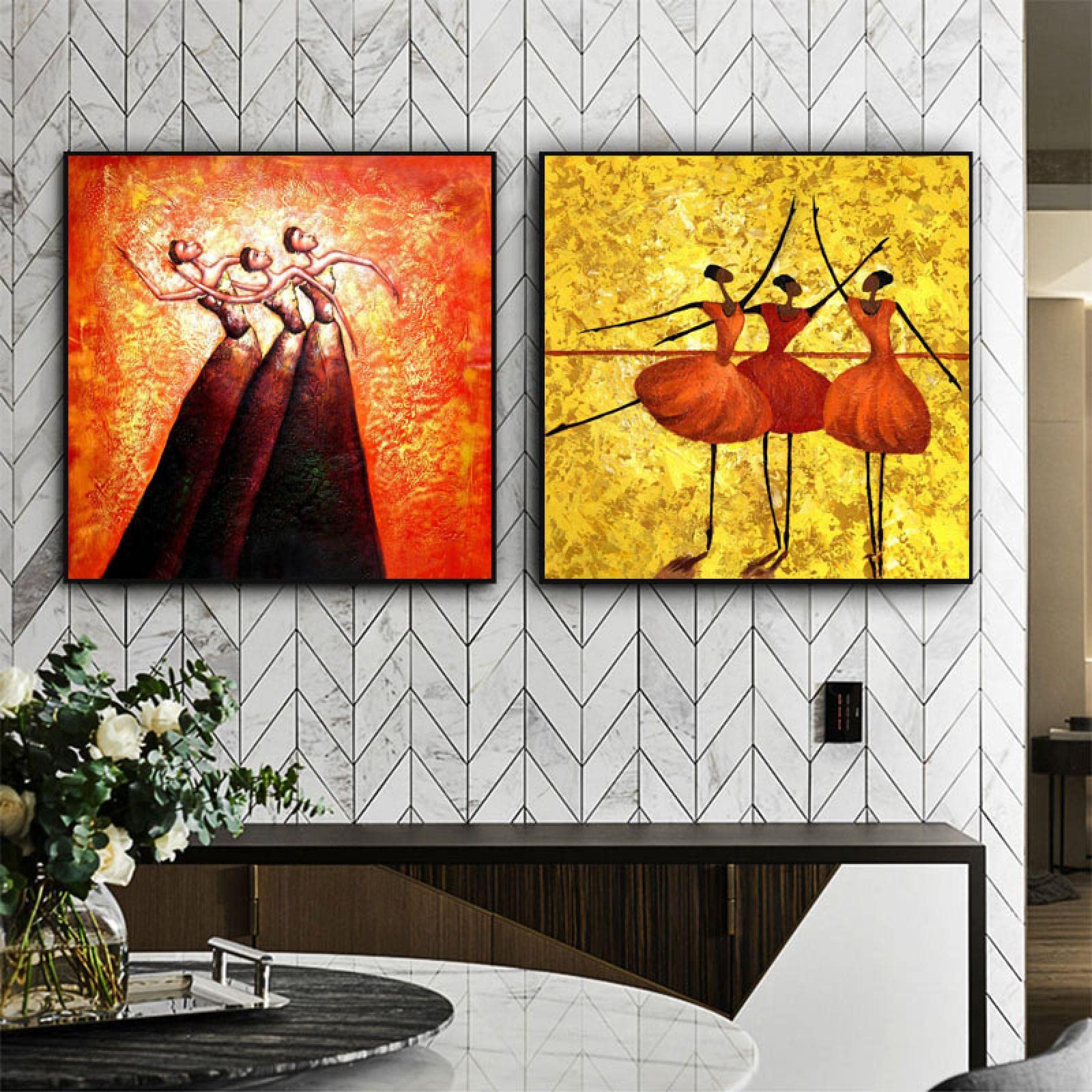 Cuadros de salón modernos abstractos de mujer para dar vida a las paredes de tu dormitorio 8