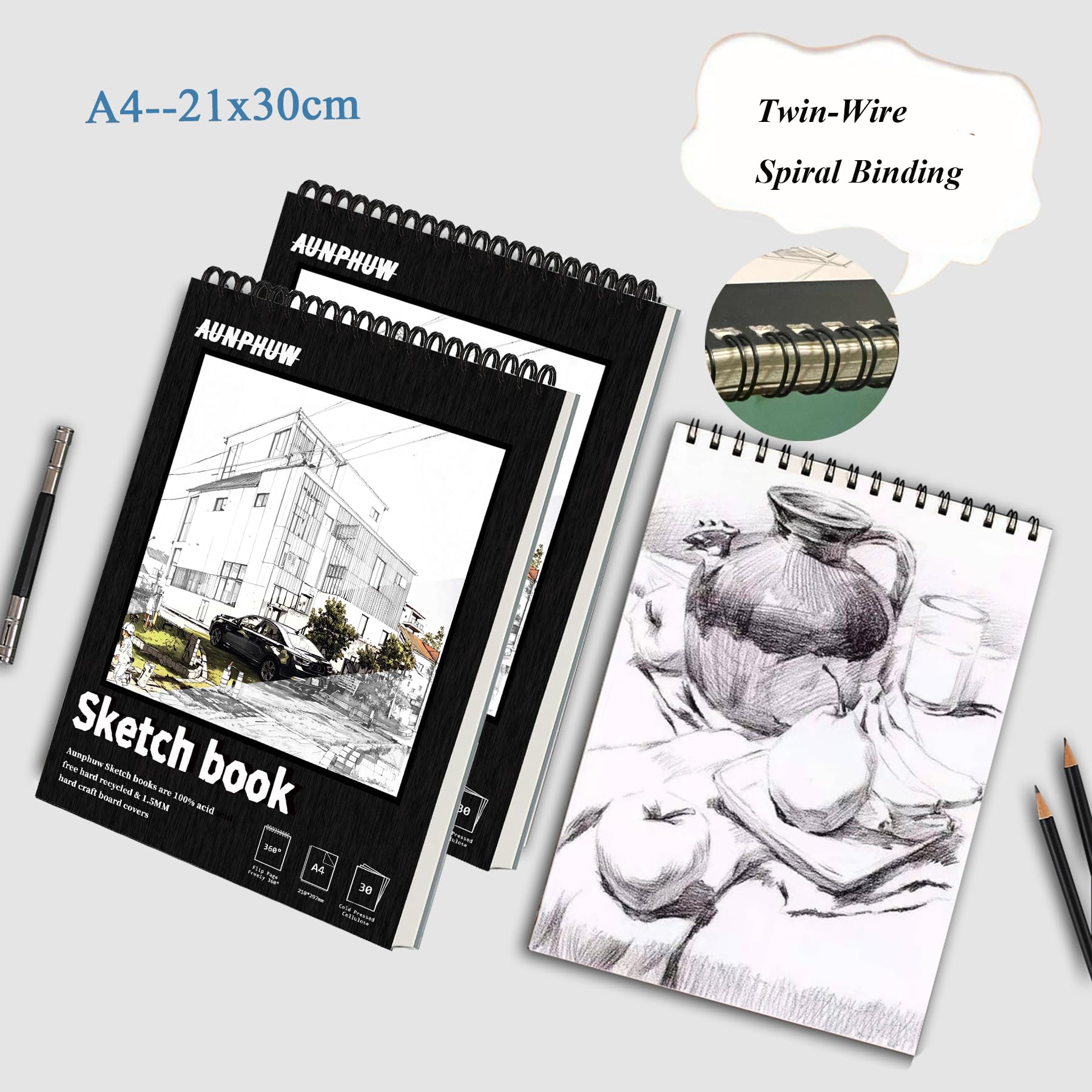 Aunphuw A4 Sketch Books Drawing Pad - Image 4