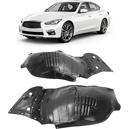 Front Fender Liner Inner Panel Pair Compatible with 2014-2023 Infiniti Q50 Wheel Liner Splash Shield Replacement for 638404GA0B 638414GA0B IN1248128 IN1249128 Driver & Passenger Side