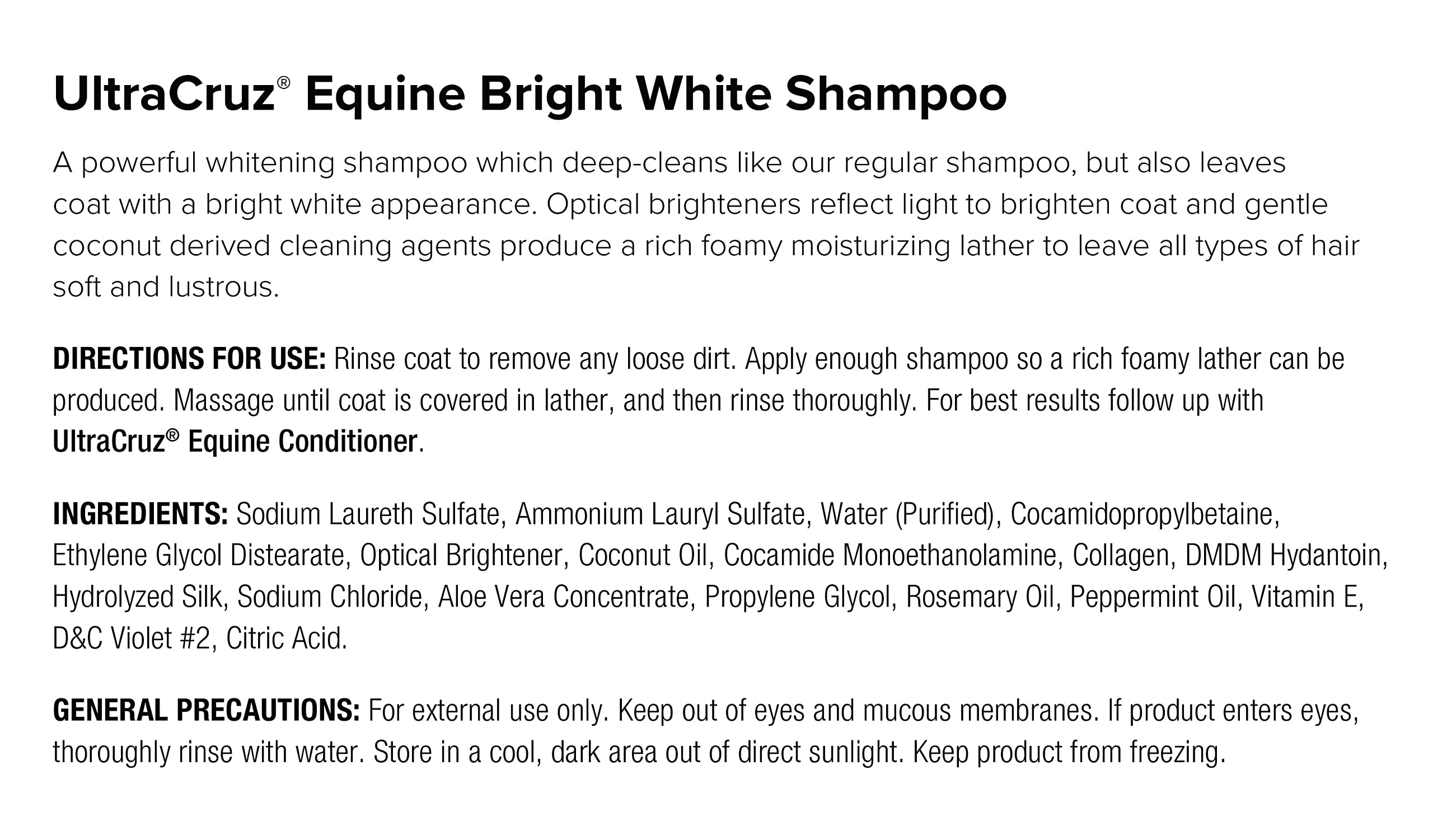 UltraCruz® Equine Bright White Szampon dla koni, 1 galon