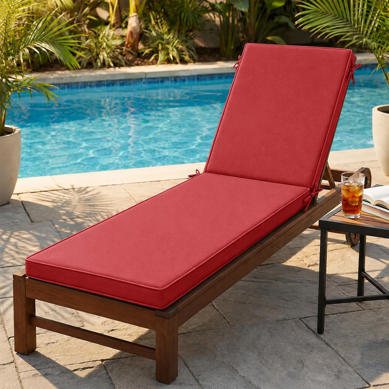 AZMAHT Sun Lounger Cushion Replacement,Waterproof Garden Sunbed Cushion