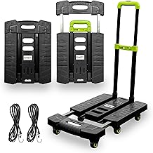 LoadIt 225kg Capacity Heavy Duty Platform Trolley Extendable - Folding Flatbed Dolly Cart with Wheels - Professional Moving Equipment for Heavy Items - Industrial Hand Truck for Warehouse & Delivery
