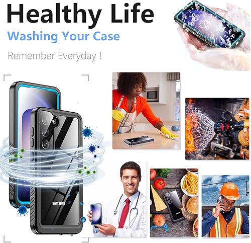 Miniatura 6 de Temdan Funda para Samsung Galaxy S23, lente y protector de pantalla incorporados a prueba de agua [cuerpo completo a prueba de golpes]