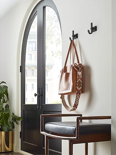 Miniatura 8 de Amerock HBX36686MB  Burbank Gancho decorativo de pared de una sola punta  Gancho negro mate para abrigos, sombreros, mochilas, bolsas  Ganchos para