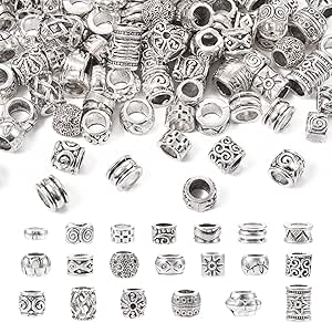 100pcs 6mm Tibetan Spacer Beads - Antique Silver Barrel Beads For Jewelry Making