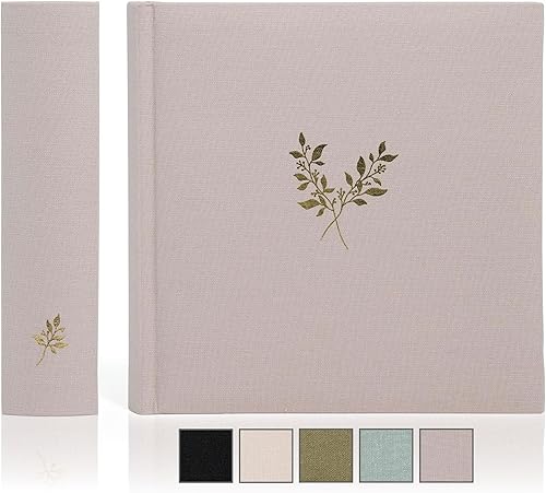 Elegante álbum de fotos de lino, 200 bolsillos sin ácidos para fotos de 4 x 6 pulgadas, perfecto para bodas y regalos