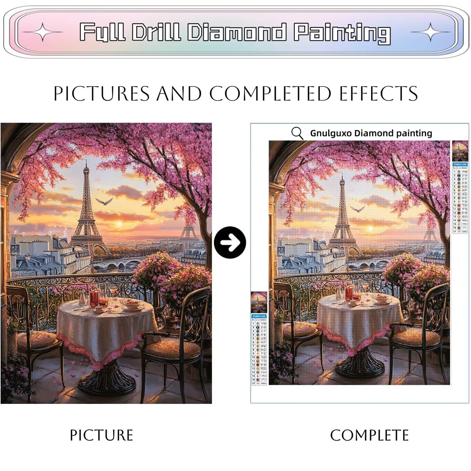 Diamond Painting Landschaft, Sonnenuntergang Diamond Painting Erwachsene 5D Runder Full Drill Diamond-painting, DIY Kreuzstich Bastelset Kreativ Set für Erwachsene, Home Wand Dekor, 60x80cm, Model661