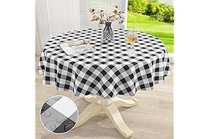 Misaya Round Vinyl Tablecloth | Waterproof | Wipeable Oval Shaped Tablecloth