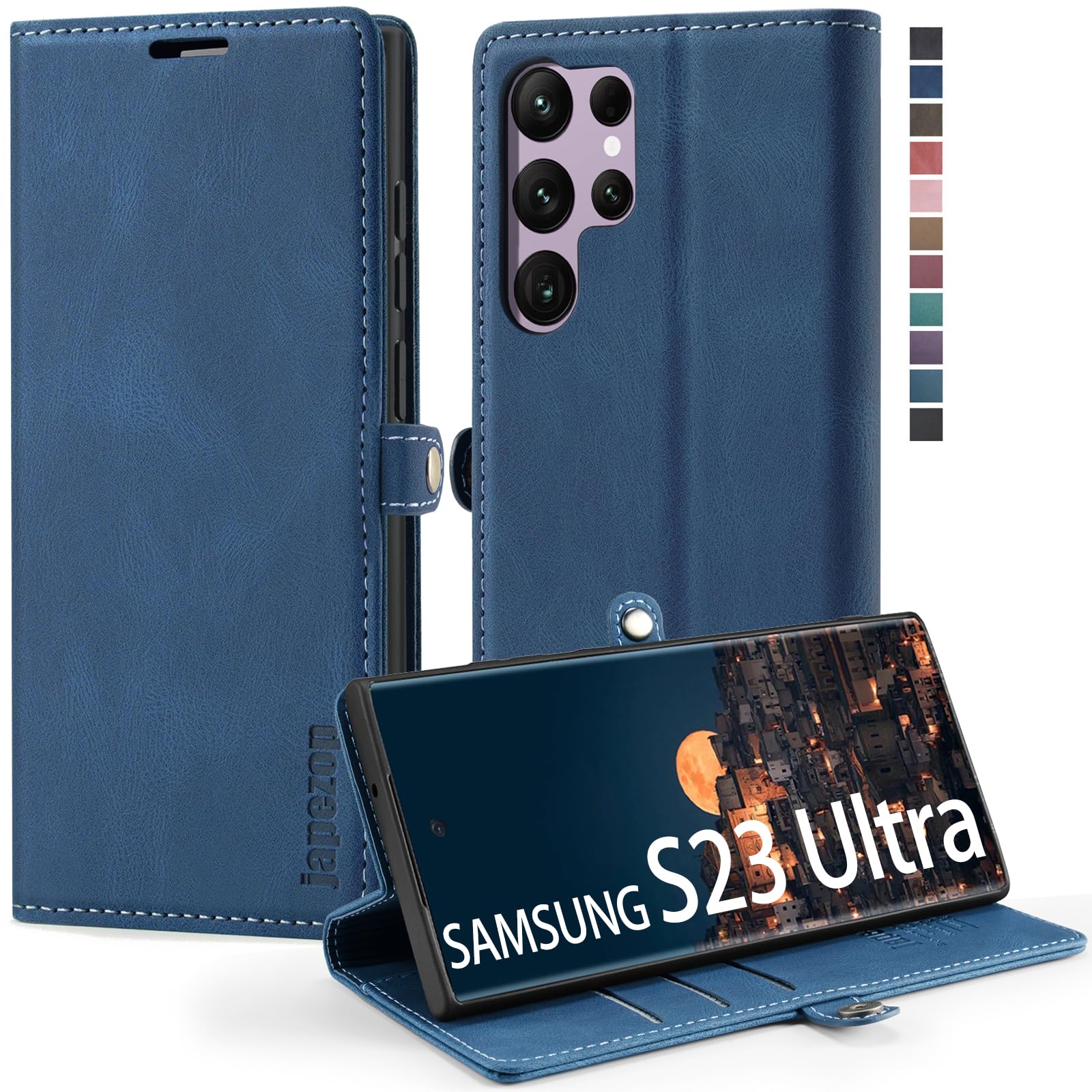 Samsung Galaxy S23 Ultra 5G Wallet Case with [RFID Blocking] Card Holder Kickstand Magnetic,Leather Flip Case Wallet for Samsung Galaxy S23 Ultra 5G