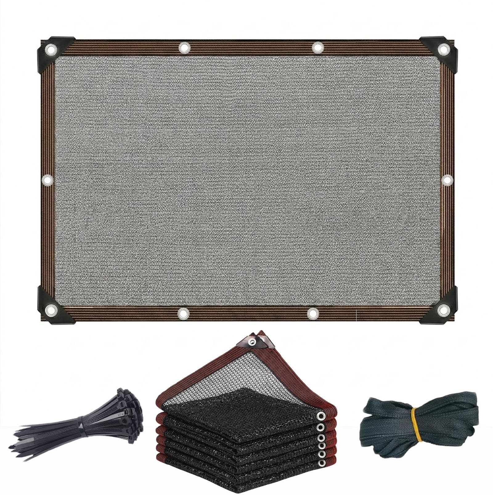 Garden Shade Netting with Grommets, Black Sunblock Shade Cloth Mesh Tarp Shades Net for Patio, Greenhouse,Canopy, Outdoor Sun Protection, Shades Mesh Fabric for Pergola Cover, Balcony(50%,2x8m)