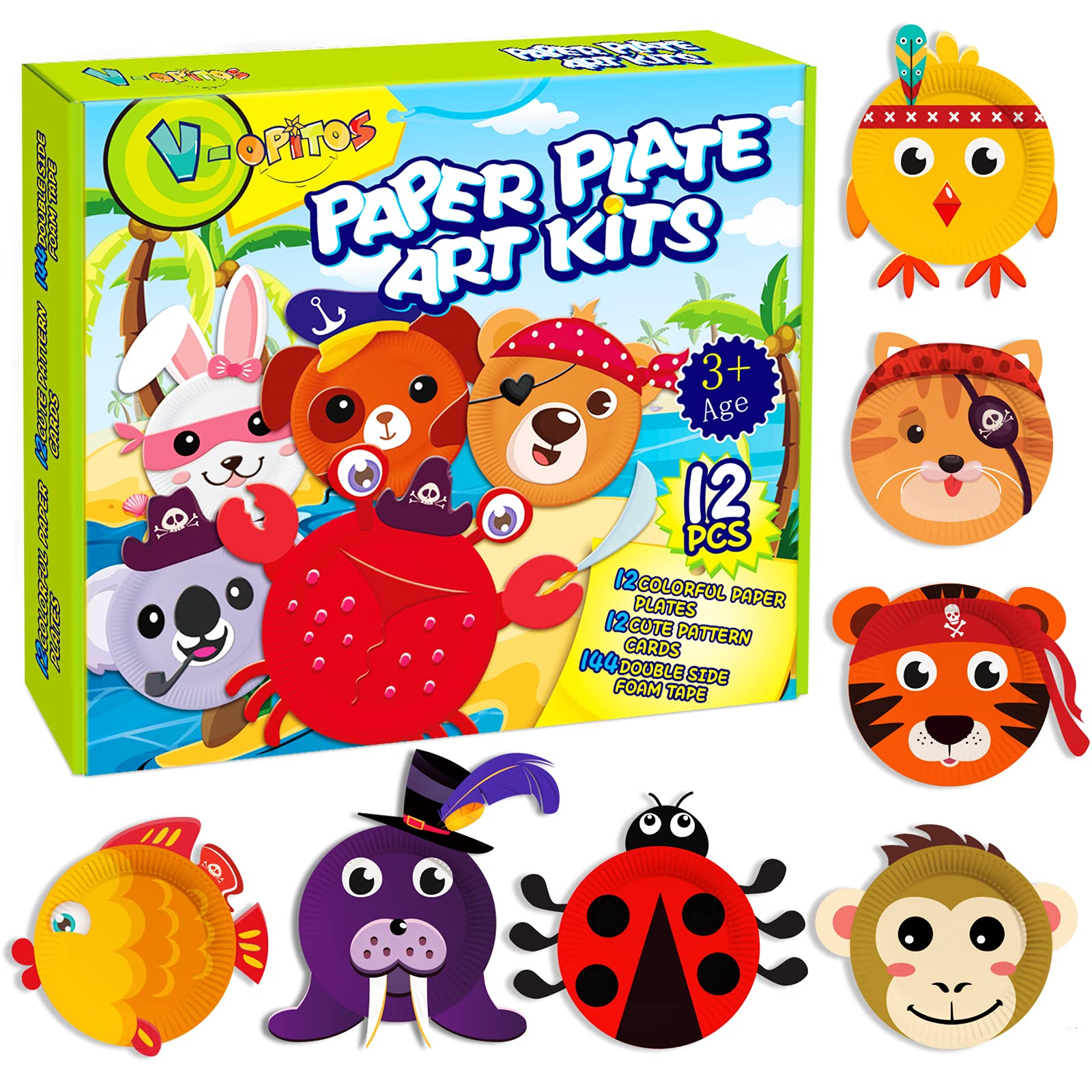 Buy V Opitos Arts And Crafts Kits For Kids 12 Pack Paper Plate Crafts 